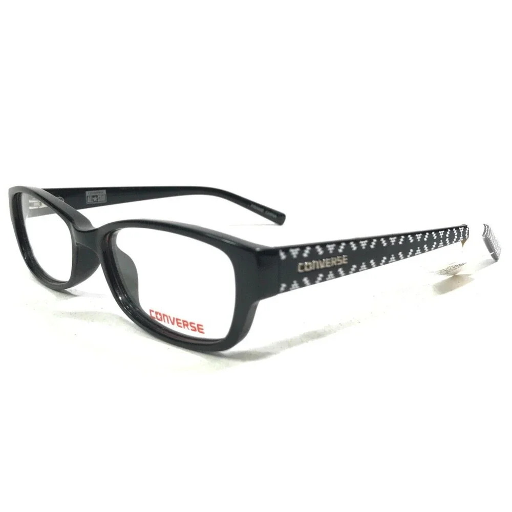 Converse Kids Eyeglasses Frames K019 BLACK Rectangular Full Rim 47-15-125